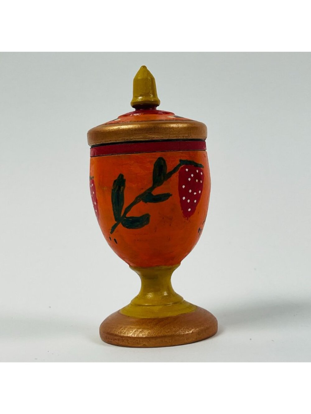 Vintage Handmade Wooden Lidded Urn Containers Set of 5 Hand Painted Floral Decor - Picture 10 of 10